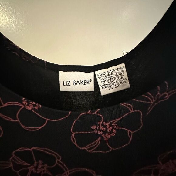 Liz Baker sleeveless knit floral top SZ XL - Picture 9 of 9